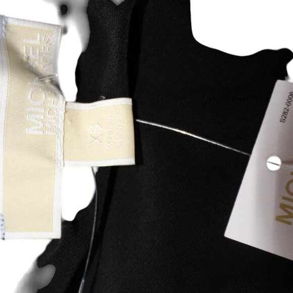 Michael Kors Dress Black Off Shoulders Gold Chain Shoulder Straps Size XS NWT's - Picture 9 of 12